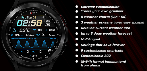 Android application GS Weather 7 Watch Face screenshort