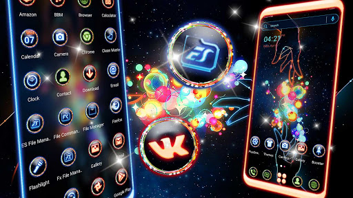 Android application Neon Magical Hand Theme screenshort