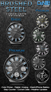 Brushed Steel HD Watch Face & Clock Widget Screenshot