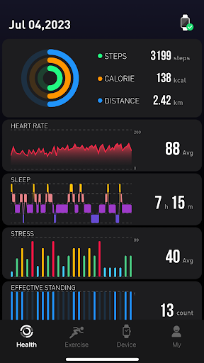 Android application TOZO Health for S3/S4 screenshort