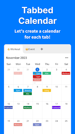 Android application PlanCalendar - Tab & Calendar screenshort