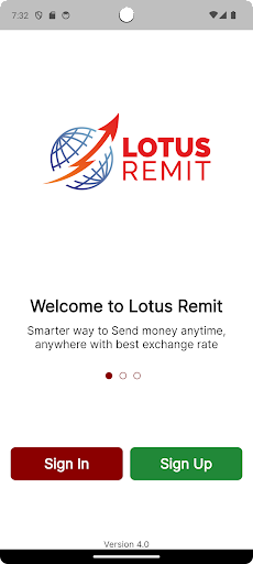 Android application LotusRemit screenshort