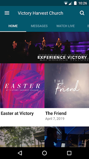 Android application Victory Harvest Church screenshort