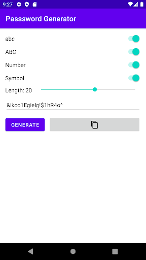 Password Generator Screen 2