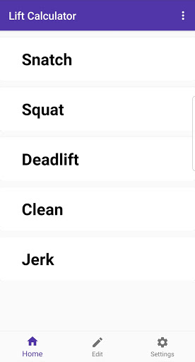 Android application Lift Calculator screenshort