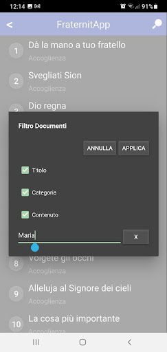 FraternitaSFApp Screen 2