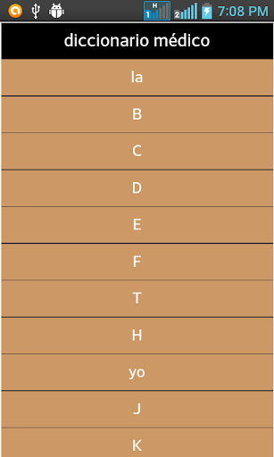 Android application Diccionario Médico screenshort
