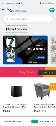 Android application Liquid Bidding screenshort