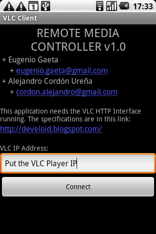 Android application Remote Media Controller screenshort