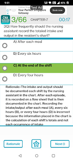 CNA Nursing Assistant Tests Screen 3