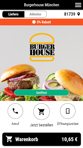 Android application Burgerhouse München screenshort