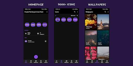 Screenshot of Purple Flamboyant Iconpack