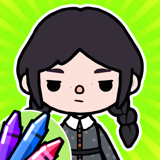 Toca Wednesday Addams Coloring