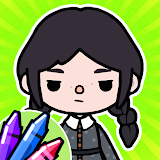 Toca Wednesday Addams Coloring icon