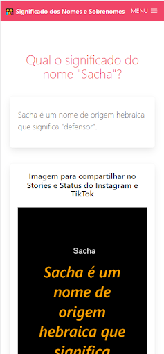 Significado Nomes e Sobrenomes Screen 2