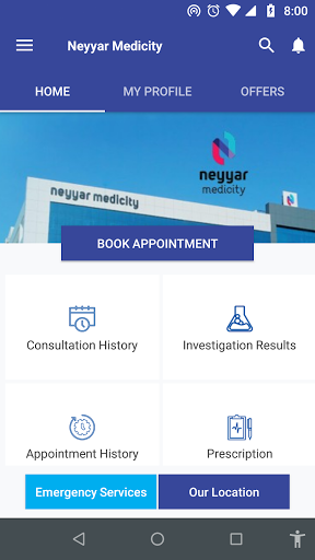 Android application Neyyar Medicity screenshort