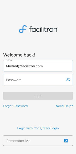 Android application Facilitron Works screenshort