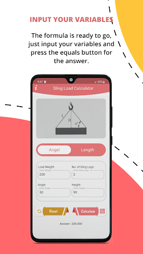 Sling Load Calculator Screen 2