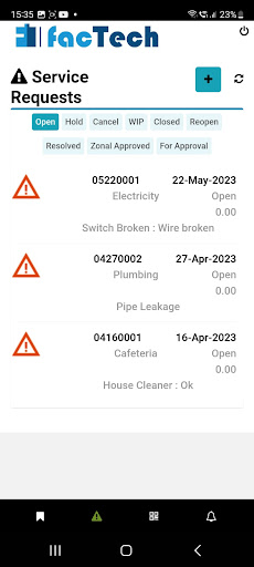Android application Facility Manager -Technician screenshort