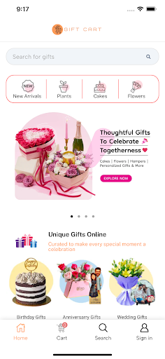 Android application Gift Cart screenshort