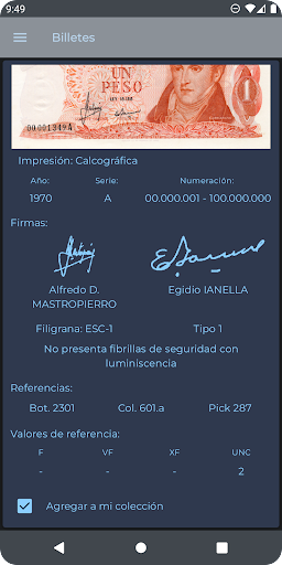Catalogo Billetes Argentinos Screen 3