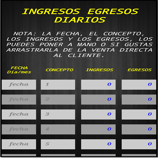 LIBRO DIARIO, ALMACÉN ING EGRE Screen 2