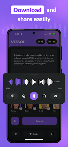 Screenshot of AI Voiceover: Text to Speech