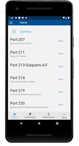 Android application eCFR: FRA screenshort