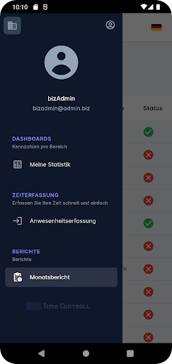biz.Suite TimeControl Screen 2
