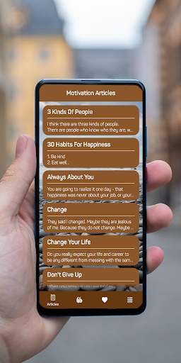 Android application Motivation Articles screenshort
