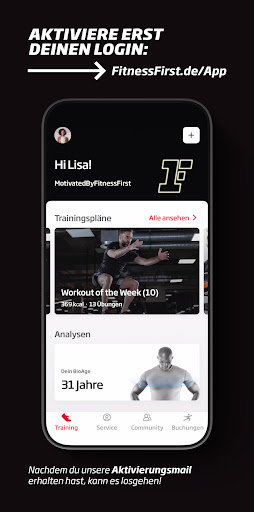 Android application Fitness First Germany screenshort