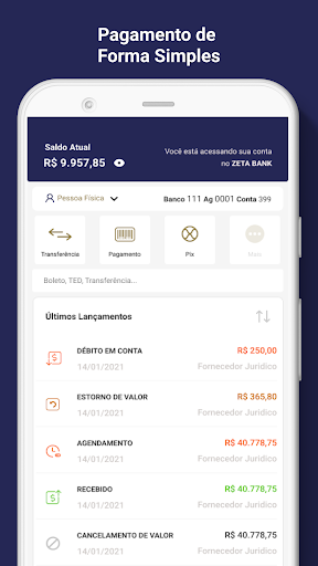 Android application Zeta Bank screenshort
