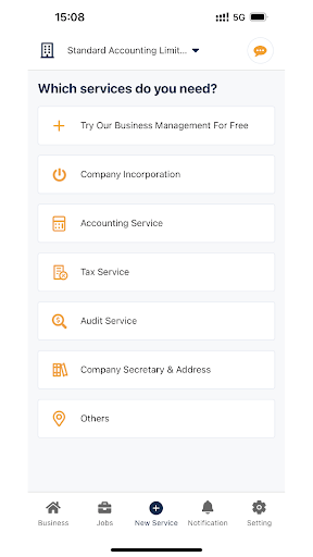 Standard Accounting for User Screenshot