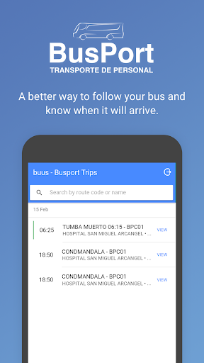 Android application BusPort a Bordo screenshort