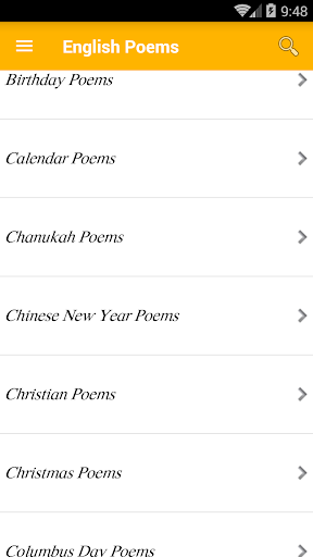 English Poems Screen 2