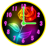 Neon Flowers Clock icon