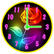 Neon Flowers Clock  Icon