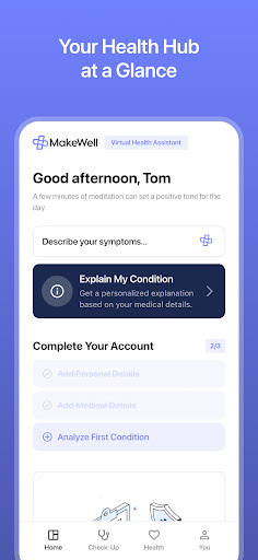 Android application MakeWell - AI Health Assistant screenshort