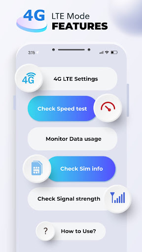 Android application 4G LTE Mode only screenshort