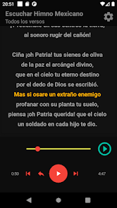 Captura de Pantalla 2 Himno México Memorizar Escucha android
