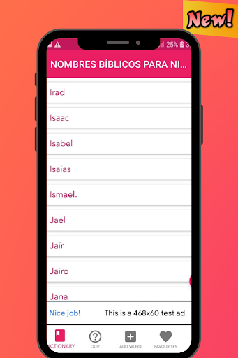 Android application Nombres Bíblicos para Niños screenshort