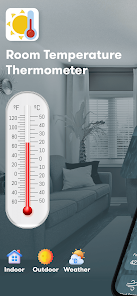 Thermomètre extérieur et intérieur, en degrés Celsius et Fahrenheit