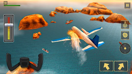 Simulador pouso forçado avião