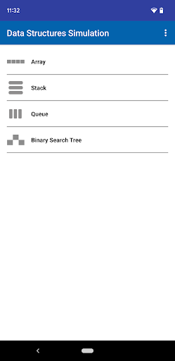 Android application Data Structure Simulation screenshort