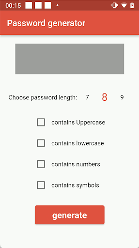 Password generator Screen 2