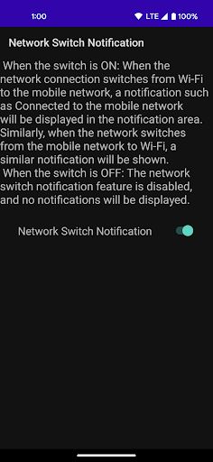 Network Switch Notification Screen 3