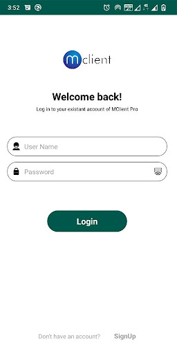 Android application MclientPro screenshort