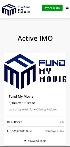 Android application FUND MY MOVIE screenshort