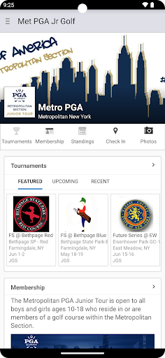 Android application Met PGA Junior Golf screenshort
