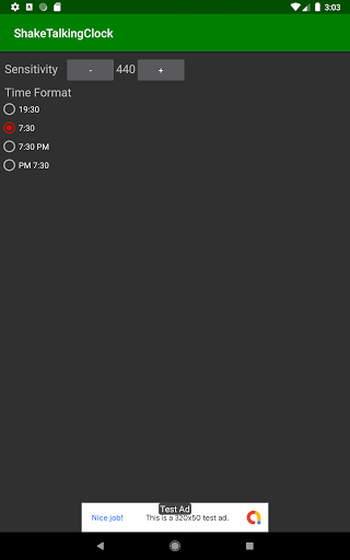 Shake Talking Clock Screen 3